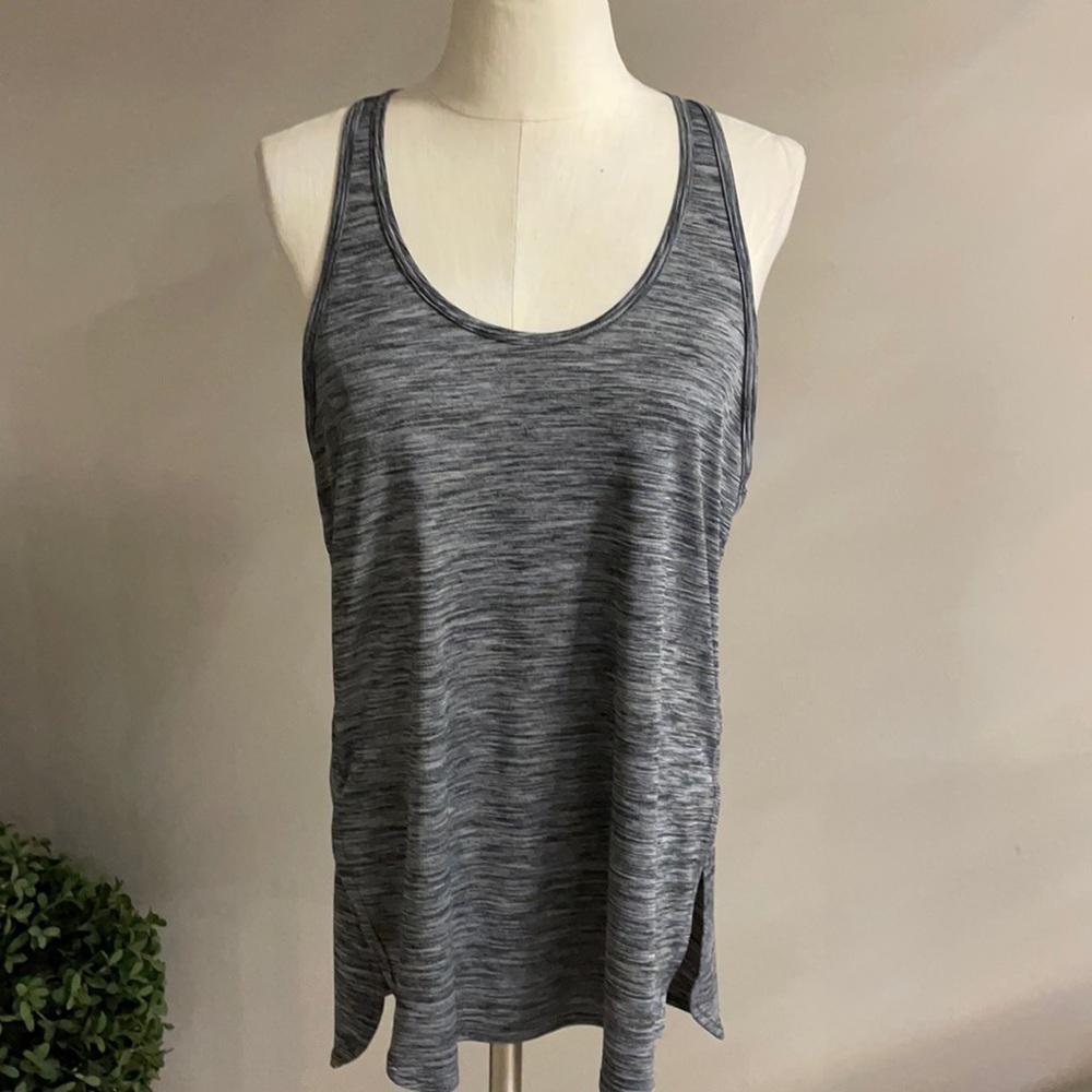 Z BY ZELLA RACER BACK ACTIVE TANK. black /  grey lines Size Large
